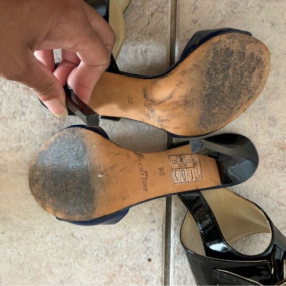 Jimmy Choo for h&m cuff sandals open toe dress shoes colorblock heels collab y2k - Picture 4 of 5